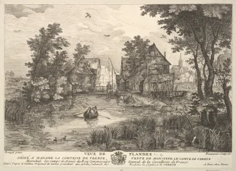 Uitzicht op Vlaanderen Veue de Flandre naar het schilderij in de collectie van Madame la Comtesse