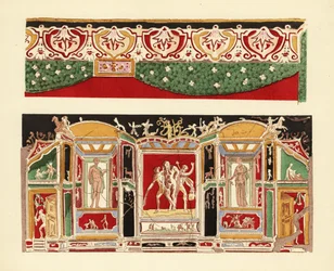 Gekleurd stucwerk uit Pompeii in het Museum van Napels