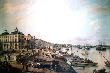 De haven van Bordeaux, Frankrijk, 1804