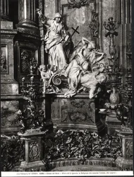 Het altaar van de heilige Ignatius van Loyola, detail van de overwinning van de katholieke waarheid op de ketterij