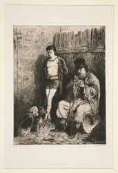 Twee mannen en twee honden