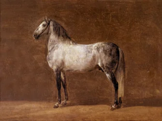 Paard van keizer Napoleon I: de Cheikh, schilderij door Pierre Martinet
