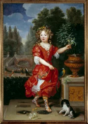 Portret van Mademoiselle de Blois (1666-1739) Marie Anne de Bourbon, dochter van Lodewijk XIV en Mademoiselle de la Vallière, toekomstige prinses van Conti