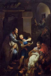 De begrafenis van Tobit door zijn landgenoten, 1733