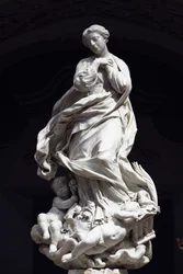 De Onbevlekte Ontvangenis, Santa Maria Immaculate geplaatst op het altaar van de scenografische kapel 1669-70 (marmer)