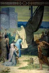 Sainte Genevieve voorziet Parijzenaars belegerd door het leger van Attila