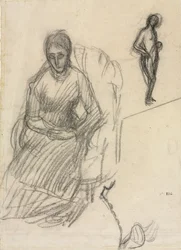 Studie van Madame Marie Cantacuzène, studie van staande vrouwelijke naakt