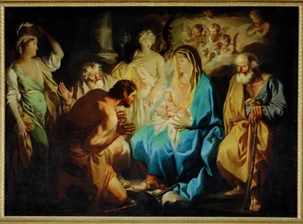 Aanbidding van de herders (schilderij op doek)