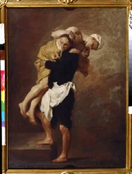 Twee figuren. Schilderij van Pierre Subleyras (1699-1749). Olieverf op doek, 66 x 49 cm, ca. 1736. Franse kunst uit de 18e eeuw. Poesjkinmuseum voor Schone Kunsten, Moskou.