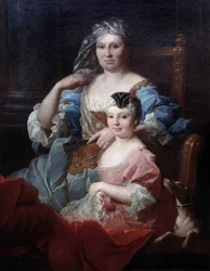 Portret van Madame Poulhariex en haar dochter