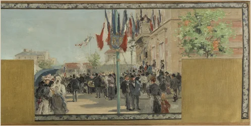 Schets voor het stadhuis van Bagnolet: Zomer. Het feest van Bagnolet op de dag van de kroning van de rozenkoningin