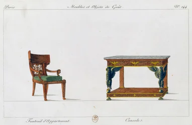 Appartement fauteuil en console (illustratie)