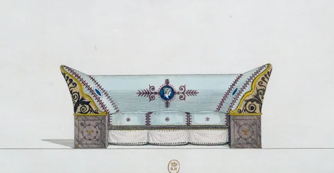 Sofa, plaat 106, illustratie uit Collection de meubles et objects de goût (Collectie van meubels en smaakvolle objecten)