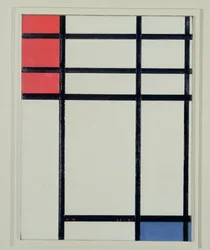 Compositie van rood, blauw en wit (No.II)