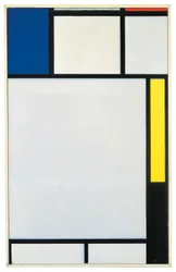 Compositie met blauw, rood, geel en zwart