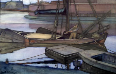 Vertrek voor de Visserij (Zuiderzee) 1900