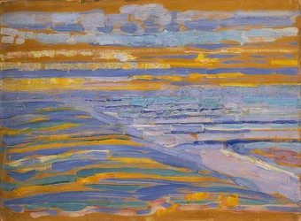Duinen met strand en pier, Domburg. 1909