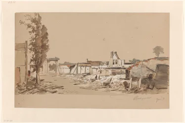 Ruïnes van Bodegraven na de brand van 31 mei 1870