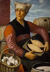 Een Nederlandse boerin, ca. 1550 (Olieverf op hout)