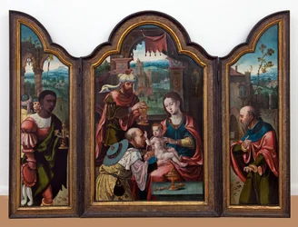 De aanbidding van de Wijzen, ca. 1530-80 (olieverf op paneel)