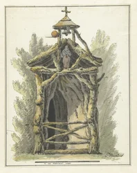 Kluizenaarshut met heiligenbeeld