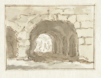 Romeinse muur met boog