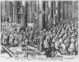 Het Geloof, gegraveerd door Hieronymus Cock (ca. 1510-70)