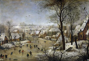 Winterlandschap met een vogelval, ca. 1601