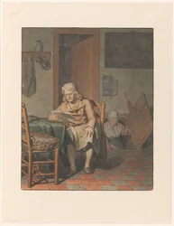 Interieur met lezende man