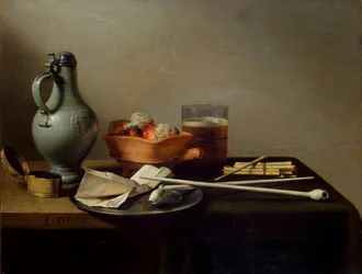 Stilleven met kleipijpen, 1636