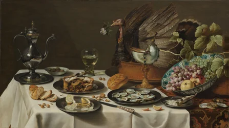 Stilleven met een kalkoentaart