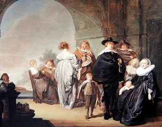 Een Elegant Gezelschap op een Terras