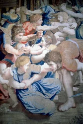 Detail van een wandtapijt dat de Kindermoord van Bethlehem uitbeeldt, c.1520-31
