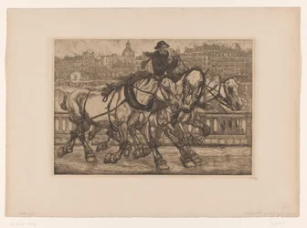 Paarden op de Pont Sully in Parijs