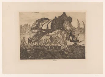 Ploegpaard aan de oevers van de Seine