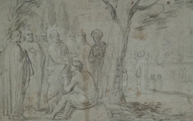 Christus geneest de blinde man (recto); Venus en Cupido (verso)
