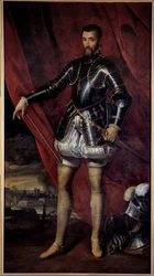 Portret van François de Lorraine, hertog van Guise (1519-1563). Schilderij door Pieter Pourbus (1523-1584) 17e eeuw Nancy, Musée des Beaux Arts