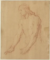 Naakte jongeman, halffiguur