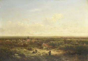 Ver uitzicht met een dorp