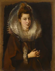 Portret van een jonge vrouw met een ketting