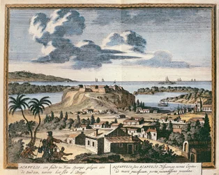 Uitzicht op Acapulco, illustratie uit 