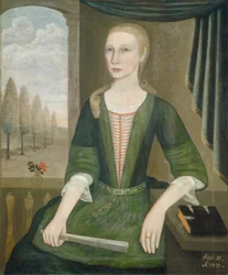 Jonge dame met een waaier, 1737