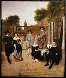 Een Nederlands gezin (olieverf op doek)