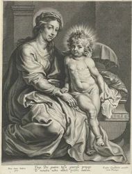 Maria met Christuskind bij wieg