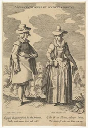 Kleding van een Engelse jongeman en een jonge vrouw, uit „Kleding van verschillende naties”, z.d.