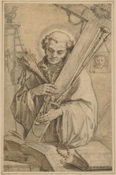 Sint Bernardus van Clairvaux met de instrumenten van de passie