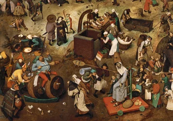 Strijd tussen Carnaval en Vasten (schilderij op eikenhout)