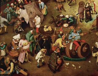 Strijd tussen Carnaval en Vasten (schilderij op eikenhout)
