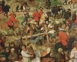 Jezus draagt het kruis (schilderij op eikenhout)