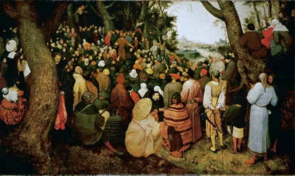 Johannes de Doper predikend (olieverf op hout)